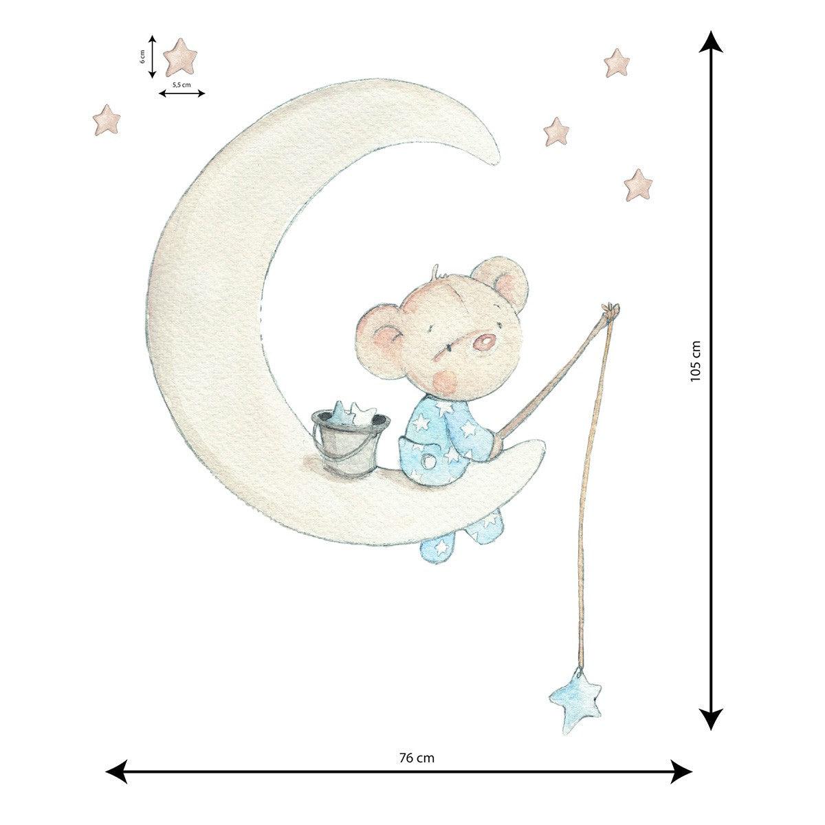 Vinilo Infantil En la Luna On the Moon - Nanetes #