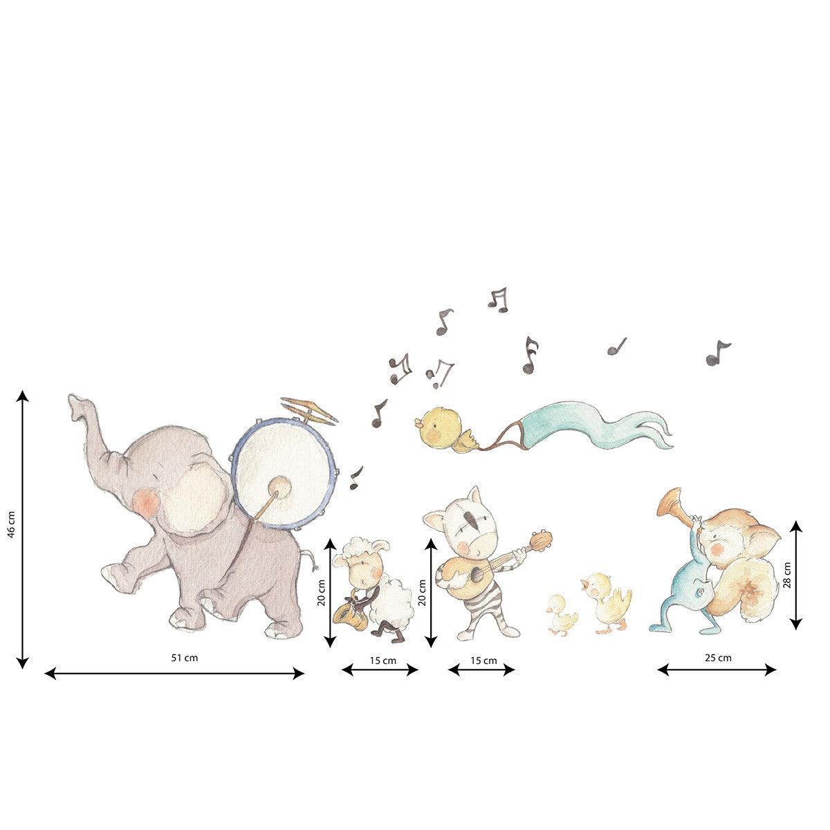 Vinilo Infantil Banda Musical Animales 1 - Nanetes #