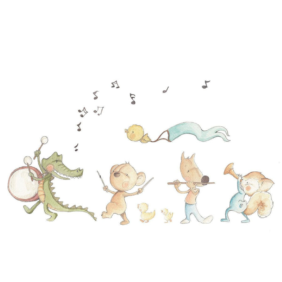 Vinilo Infantil Banda Musical Animales 2 - Nanetes #