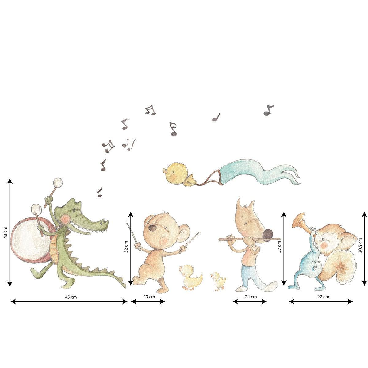 Vinilo Infantil Banda Musical Animales 2 - Nanetes #