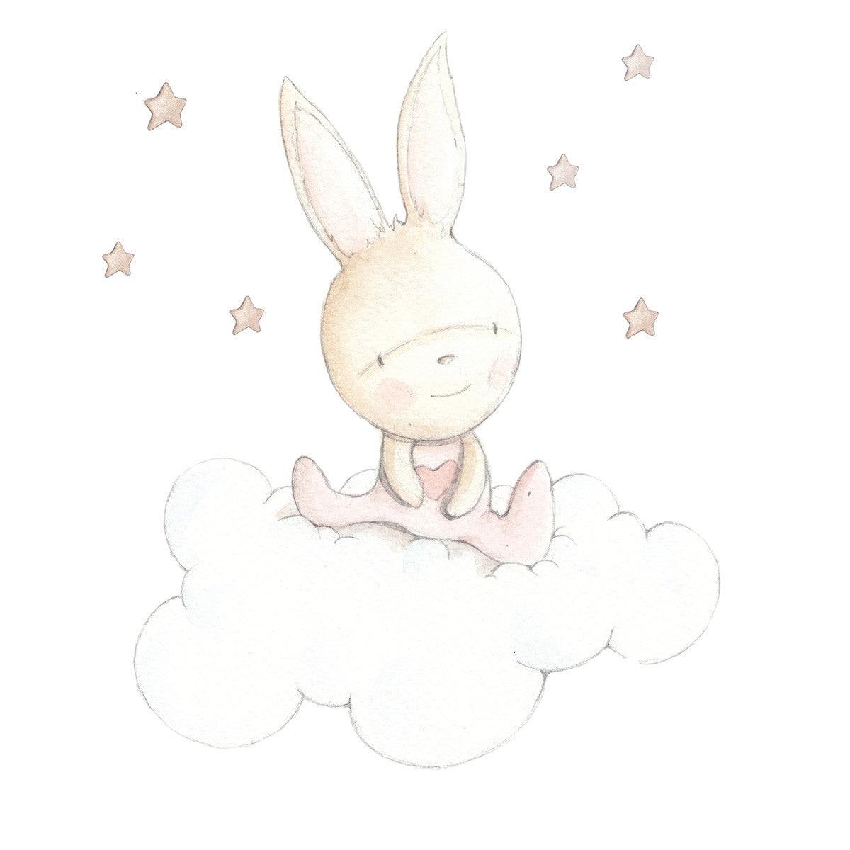 Vinilo Decorativo Infantil Pink Dreams Sueños Rosa Conejita Sueños de Cigüeña - Nanetes #