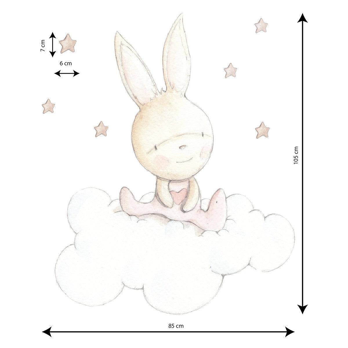 Vinilo Decorativo Infantil Pink Dreams Sueños Rosa Conejita Sueños de Cigüeña - Nanetes #