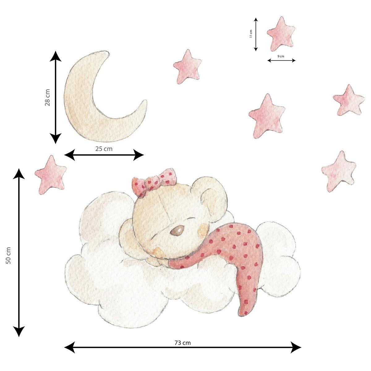 Vinilo Infantil Durmiendo en Nube Sueños Cigüeña - Nanetes #