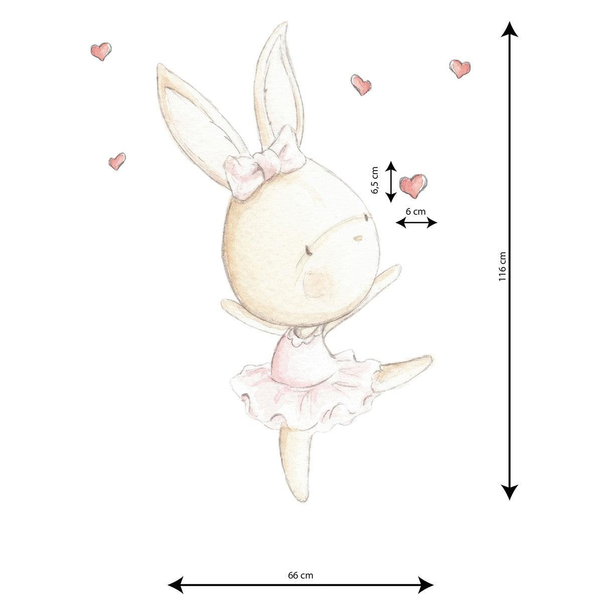 Vinilo Infantil Conejita Bailarina Sueños Cigüeña - Nanetes #