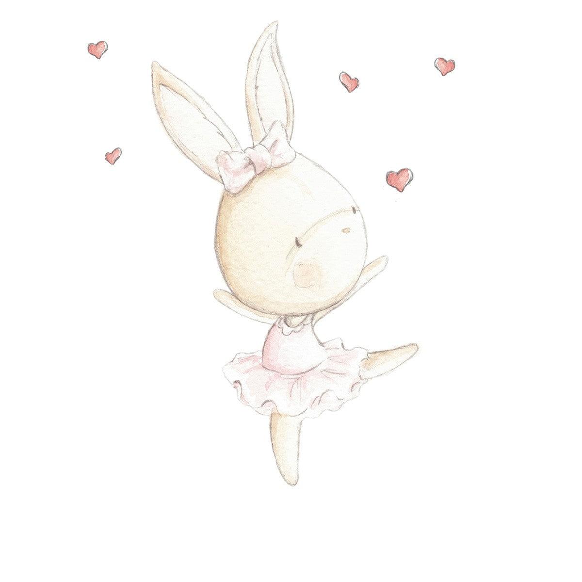 Vinilo Infantil Conejita Bailarina Sueños Cigüeña - Nanetes #