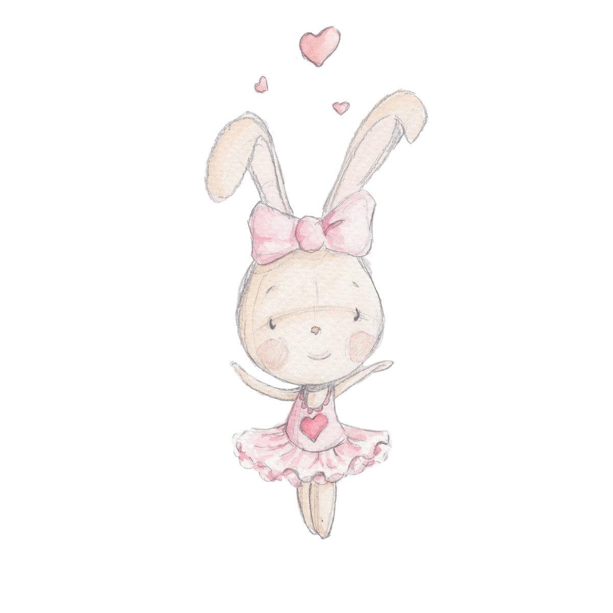 Vinilo Infantil Conejita Bailarina Corazón - Nanetes #