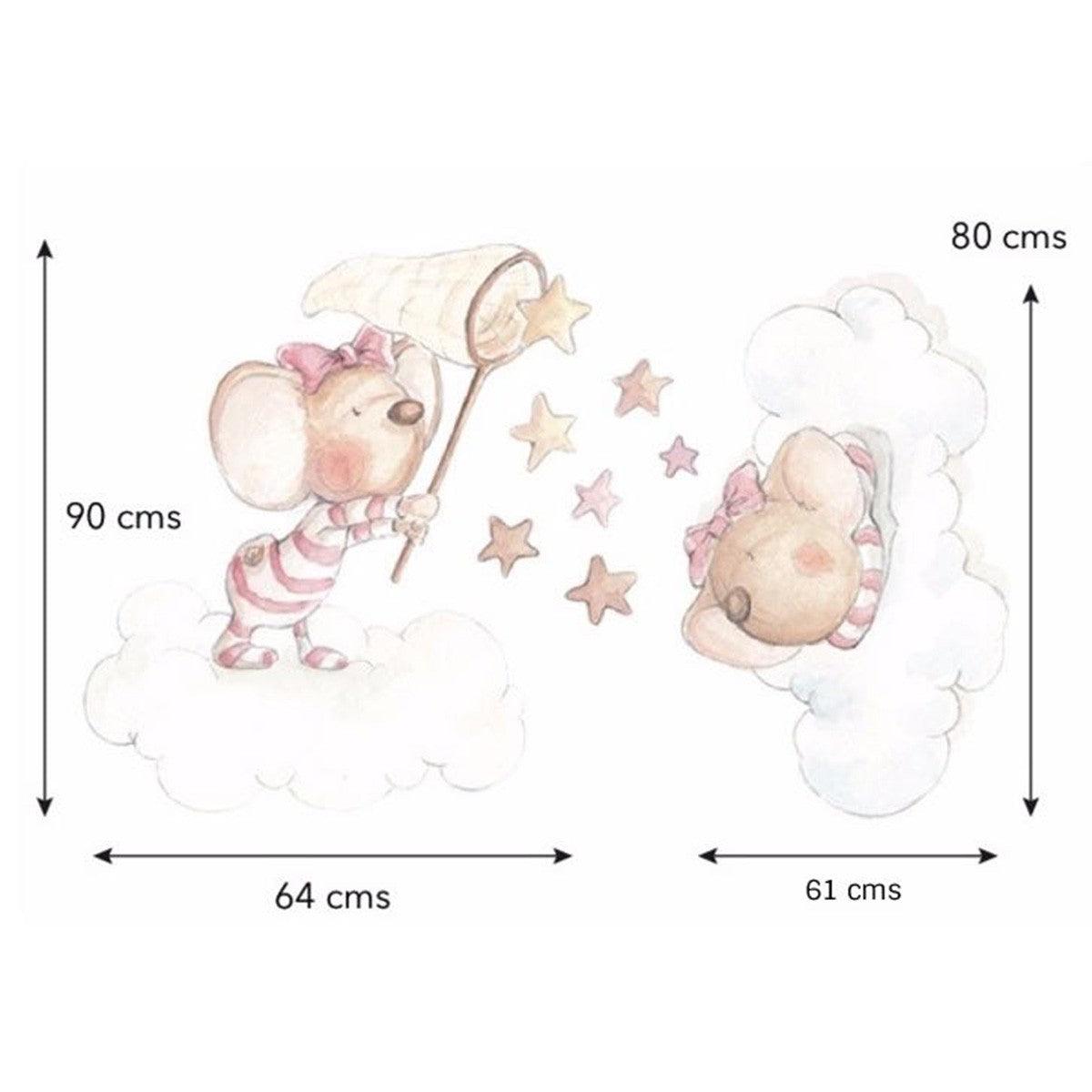 Vinilo Infantil Atrapando Estrella Sueños Cigüeña - Nanetes #