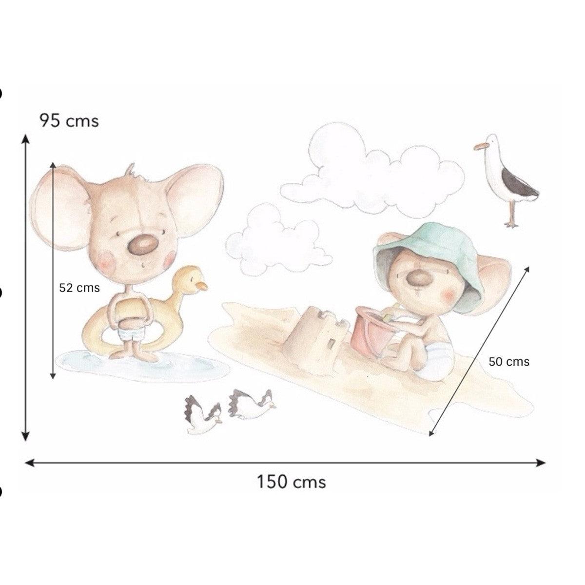 Vinilo Decorativo Infantil Juegos en la Arena Sueños de Cigüeña - Nanetes #