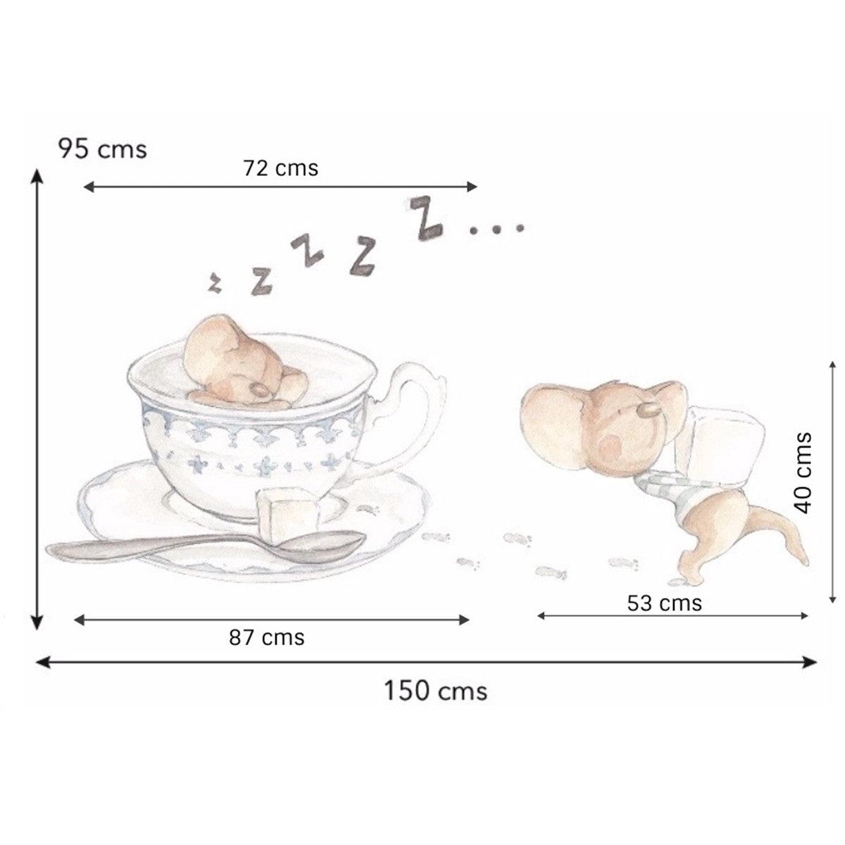 Vinilo Decorativo Infantil Tacita de Té Sueños de Cigüeña - Nanetes #
