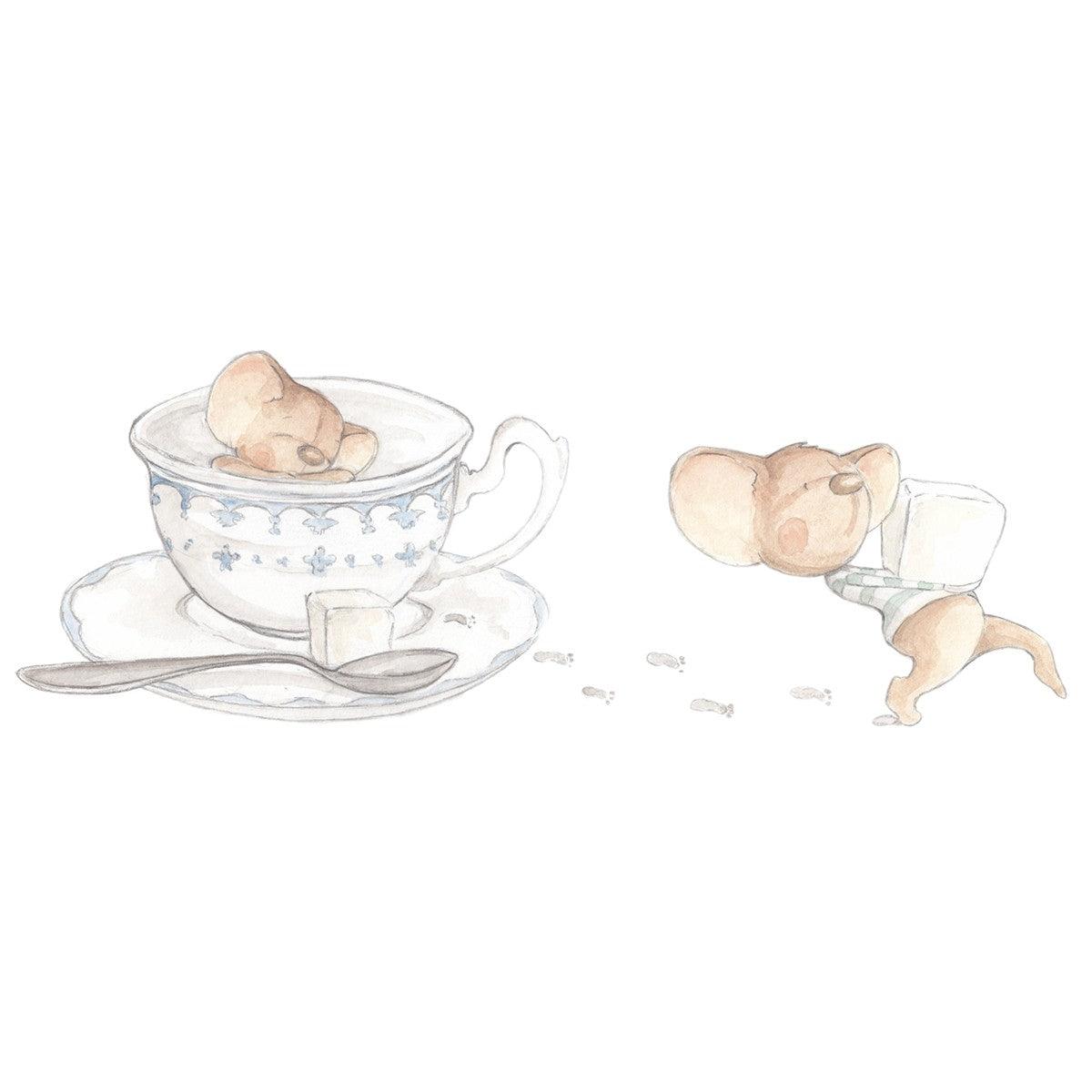 Vinilo Decorativo Infantil Tacita de Té Sueños de Cigüeña - Nanetes #