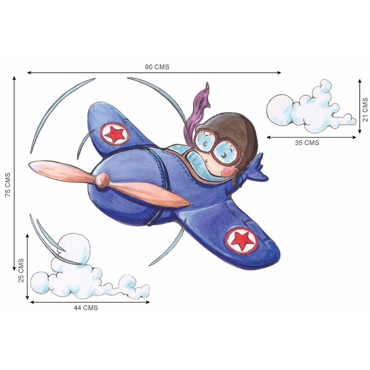 Vinilo Decorativo Infantil Nikko el Aviador Sueños de Cigüeña - Nanetes #