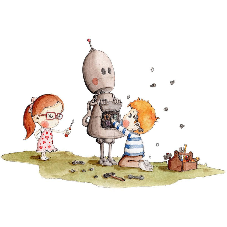 Vinilo Infantil Botty el Robot Sueños Cigüeña - Nanetes #