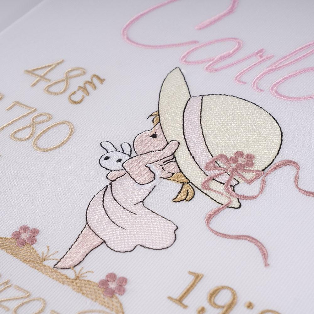 Cuadro Datos Nacimiento Bebé Personalizado Nanetes Niña con Pamela - Nanetes #