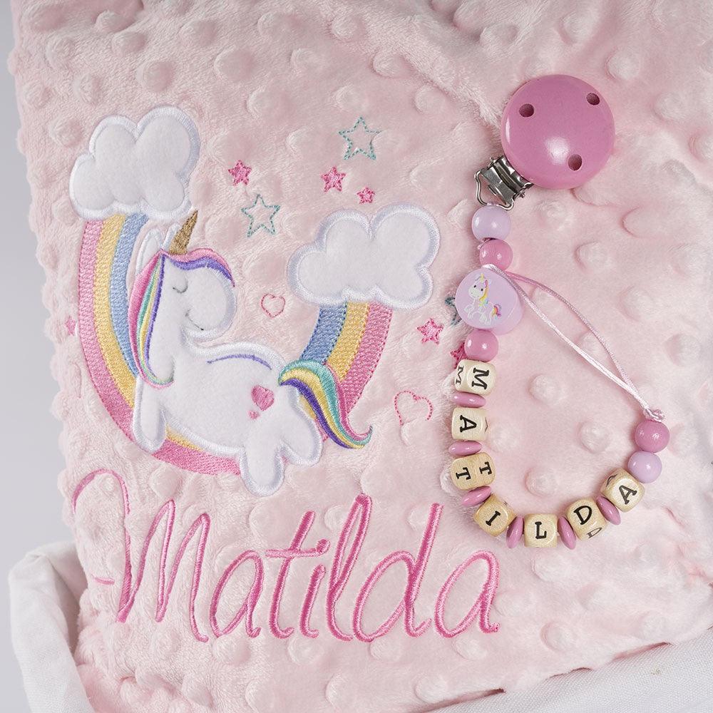 Cesta Regalo Bebe Personalizada Unicornio Rosa Nanetes - Nanetes #