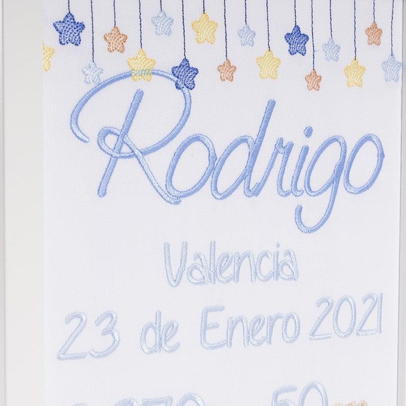 Cuadro Nacimiento Personalizado Bebé Nanetes Guirnalda Estrellas - Nanetes #