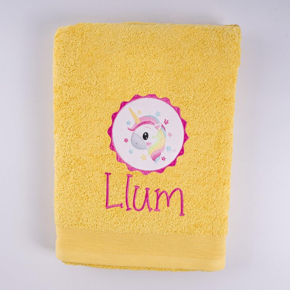 Toalla Personalizada Bordada Unicornio Galleta Nanetes