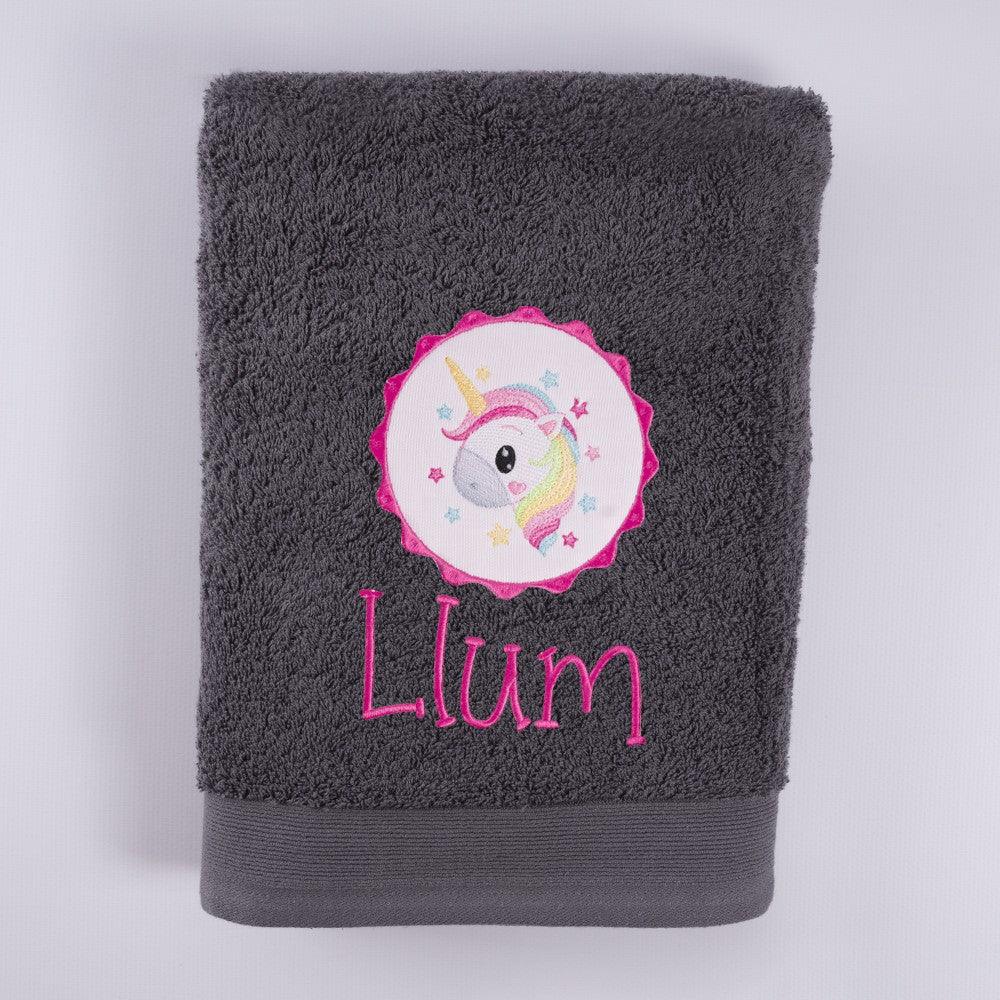 Toalla Personalizada Bordada Unicornio Galleta Nanetes