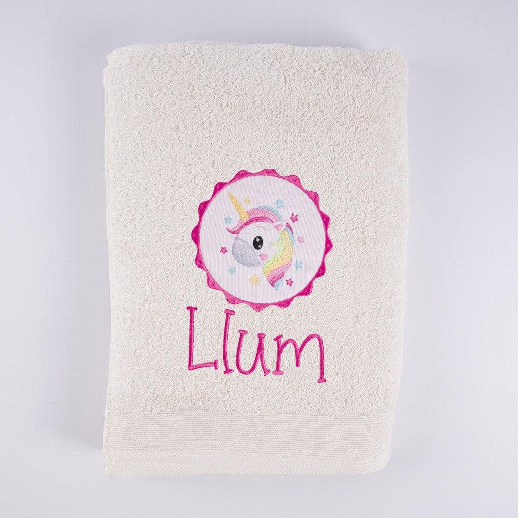 Toalla Personalizada Bordada Unicornio Galleta Nanetes - Nanetes #