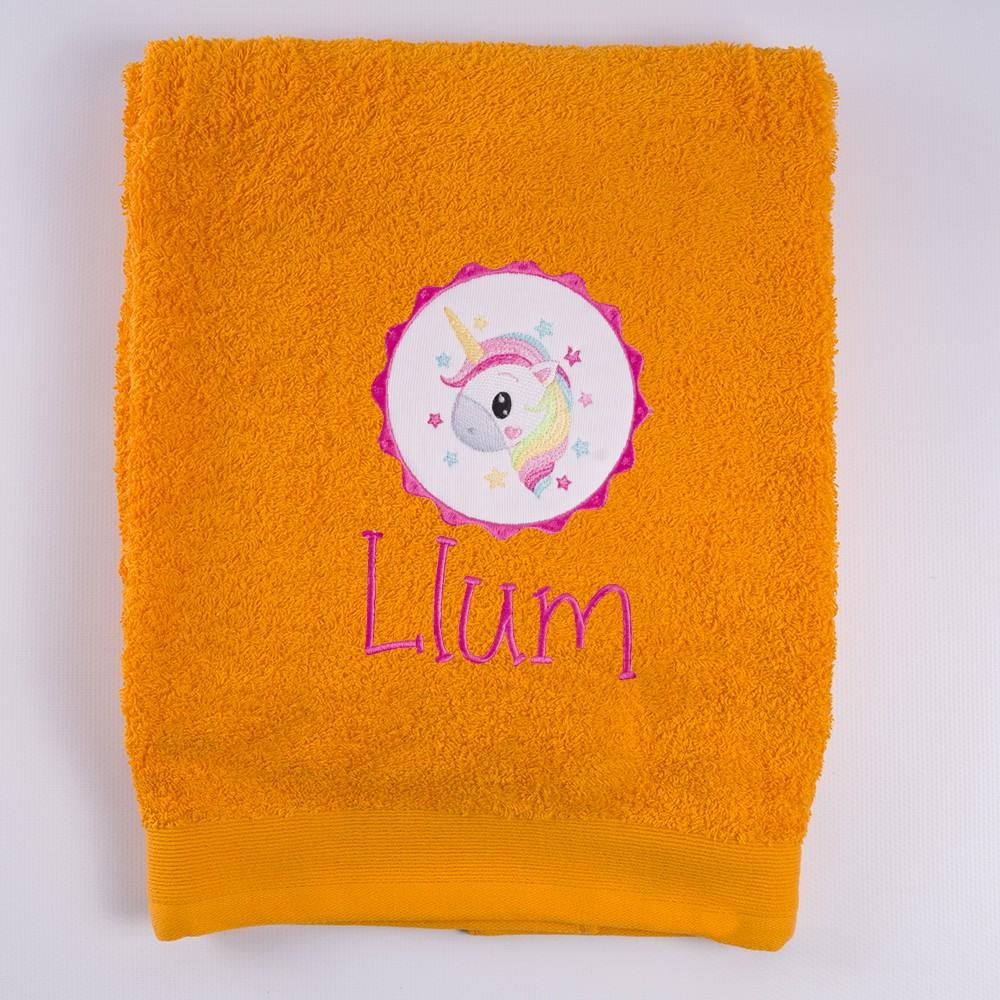 Toalla Personalizada Bordada Unicornio Galleta Nanetes