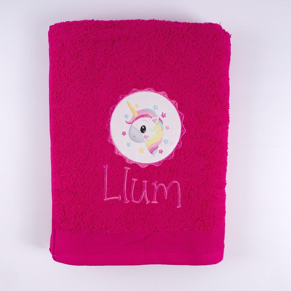 Toalla Personalizada Bordada Unicornio Galleta Nanetes