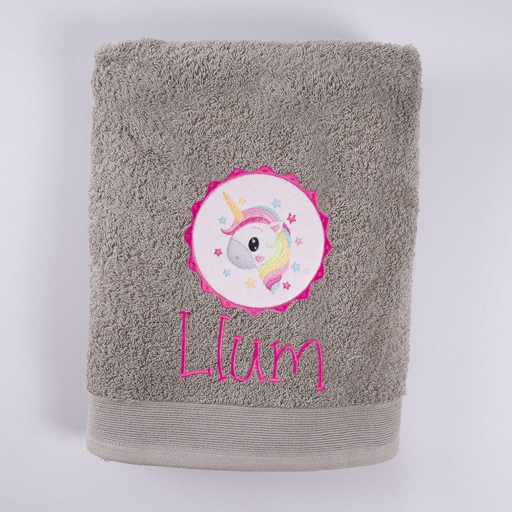 Toalla Personalizada Bordada Unicornio Galleta Nanetes