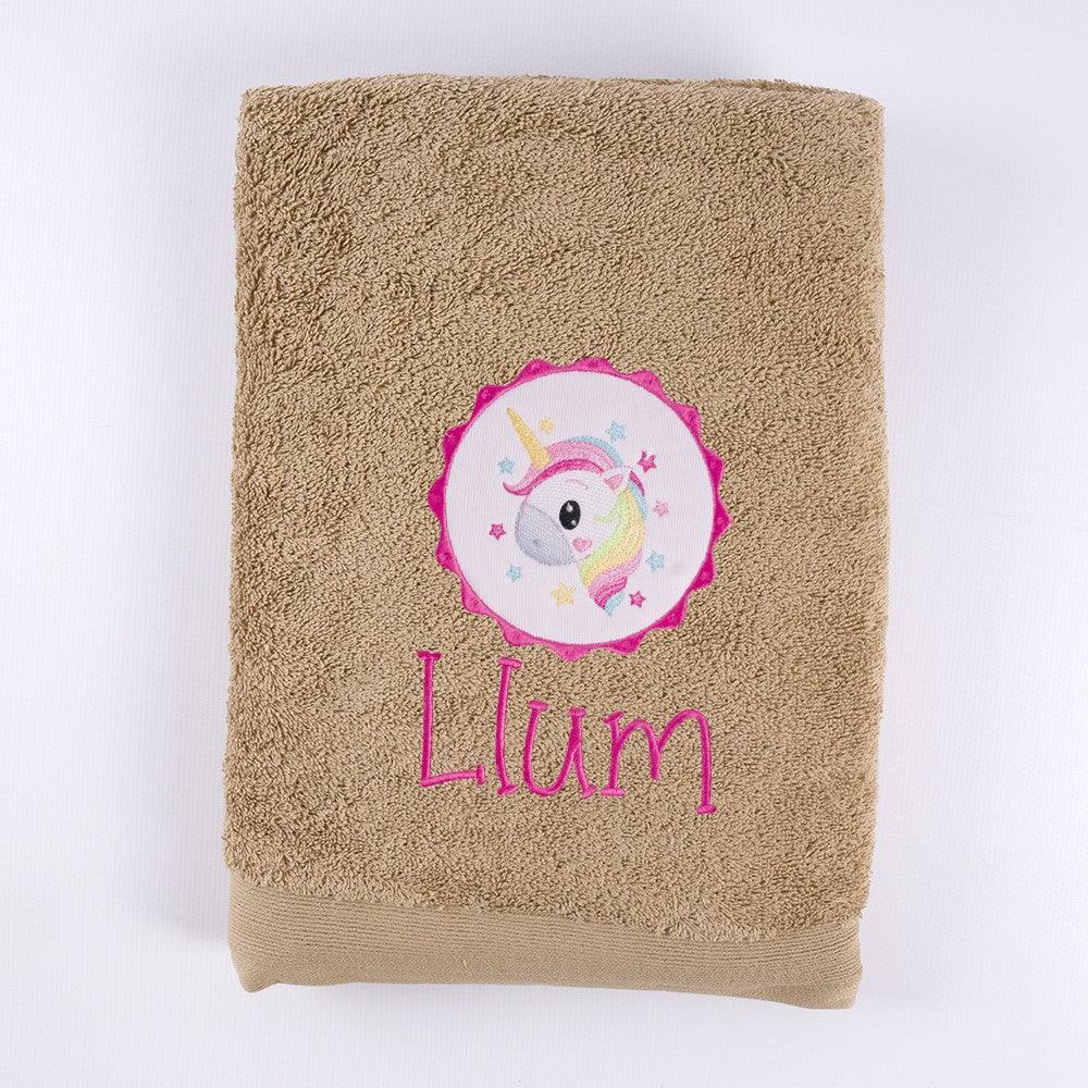 Toalla Personalizada Bordada Unicornio Galleta Nanetes - Nanetes #