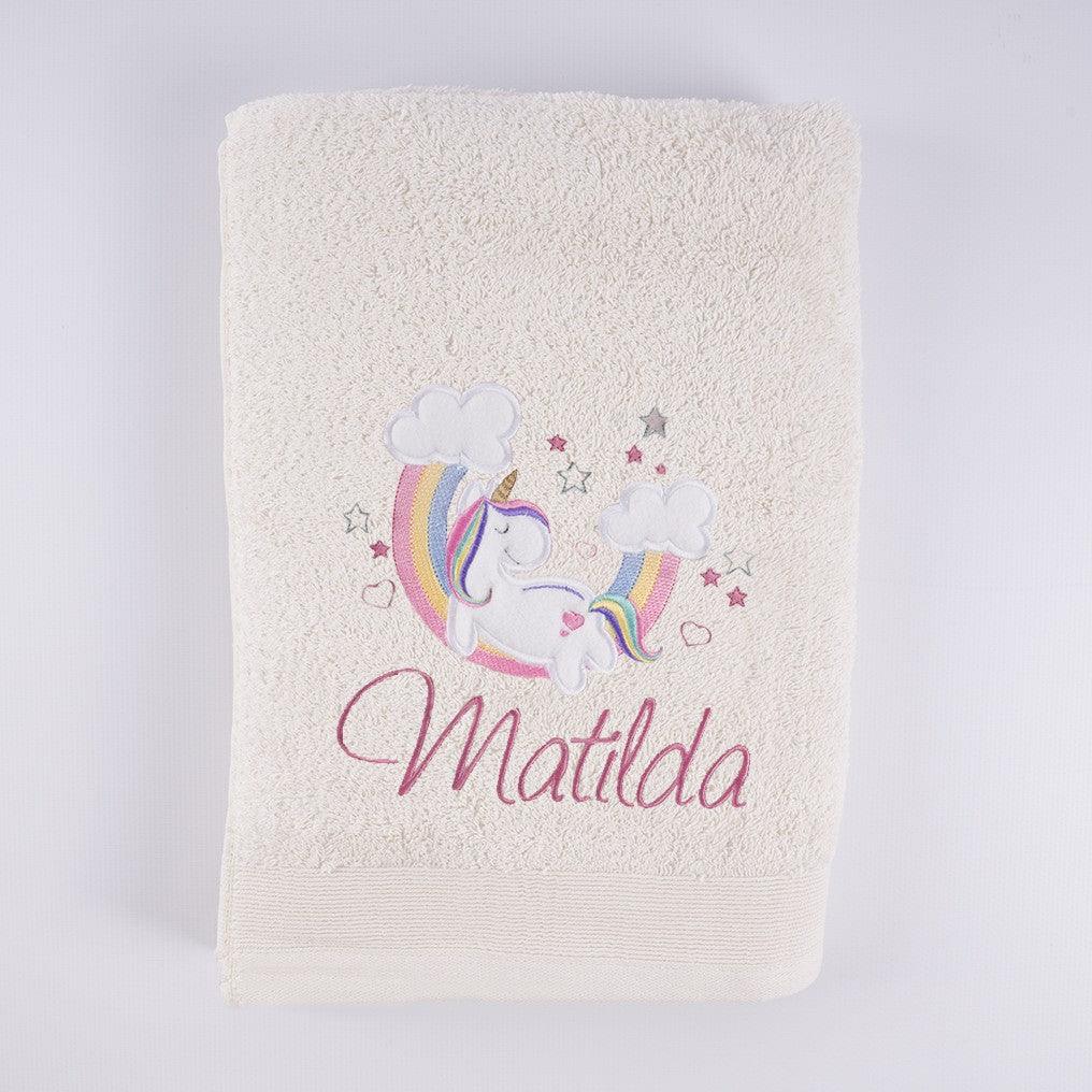 Toallas Personalizadas con Bordado Unicornio en las Nubes Nanetes