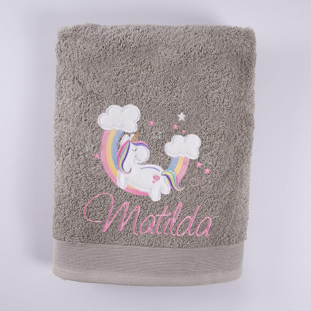 Toallas Personalizadas con Bordado Unicornio en las Nubes Nanetes - Nanetes #