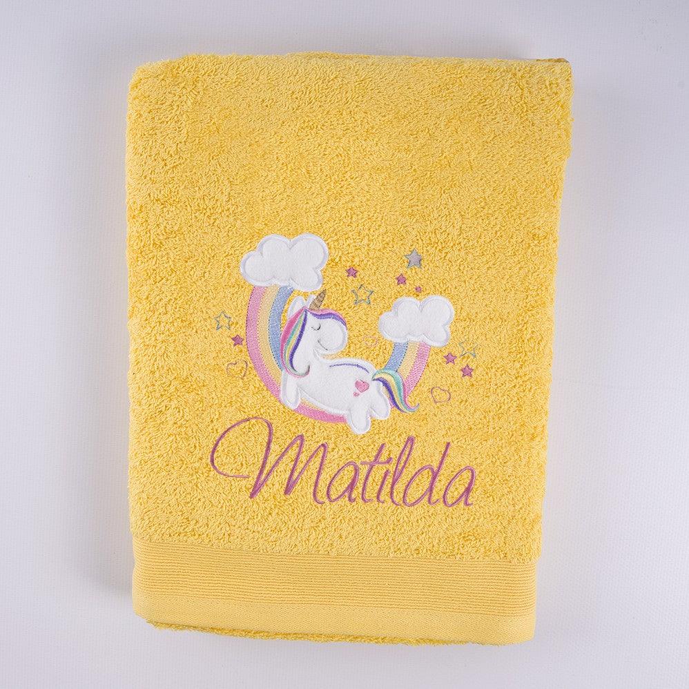 Toallas Personalizadas con Bordado Unicornio en las Nubes Nanetes