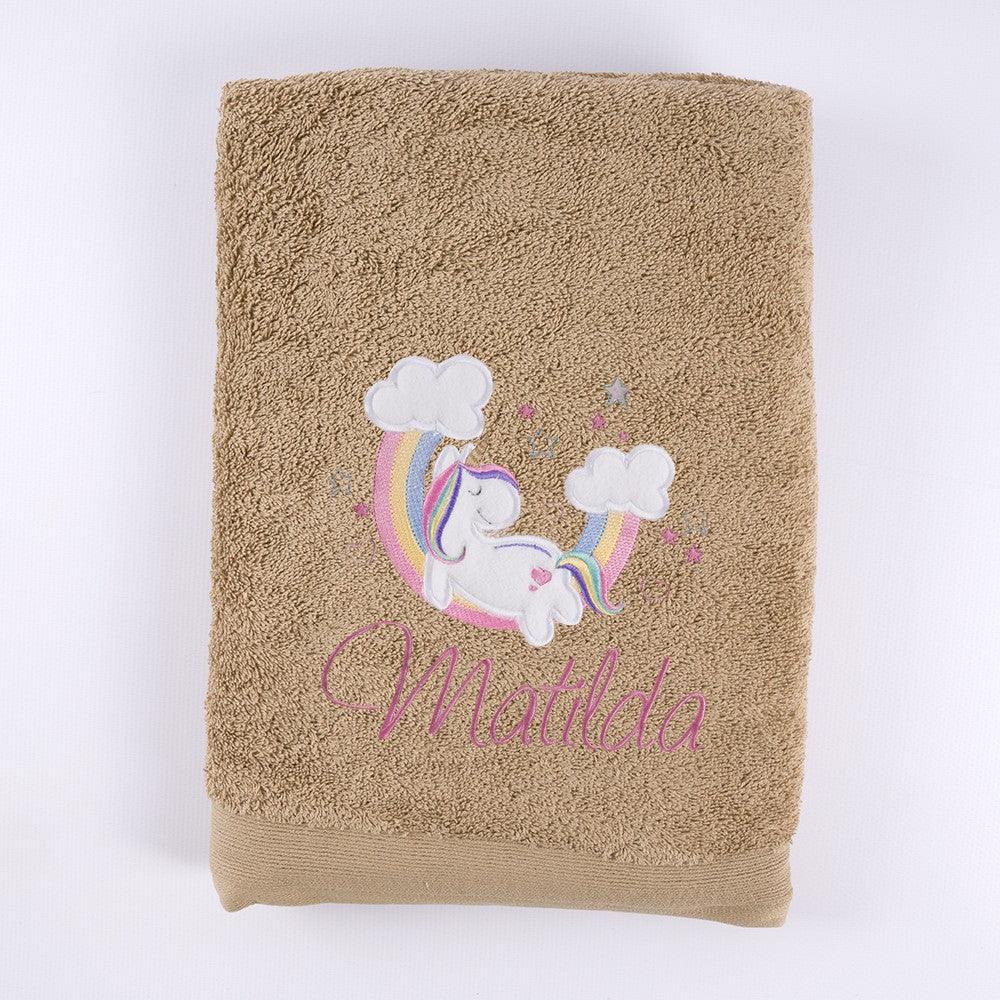 Toallas Personalizadas con Bordado Unicornio en las Nubes Nanetes