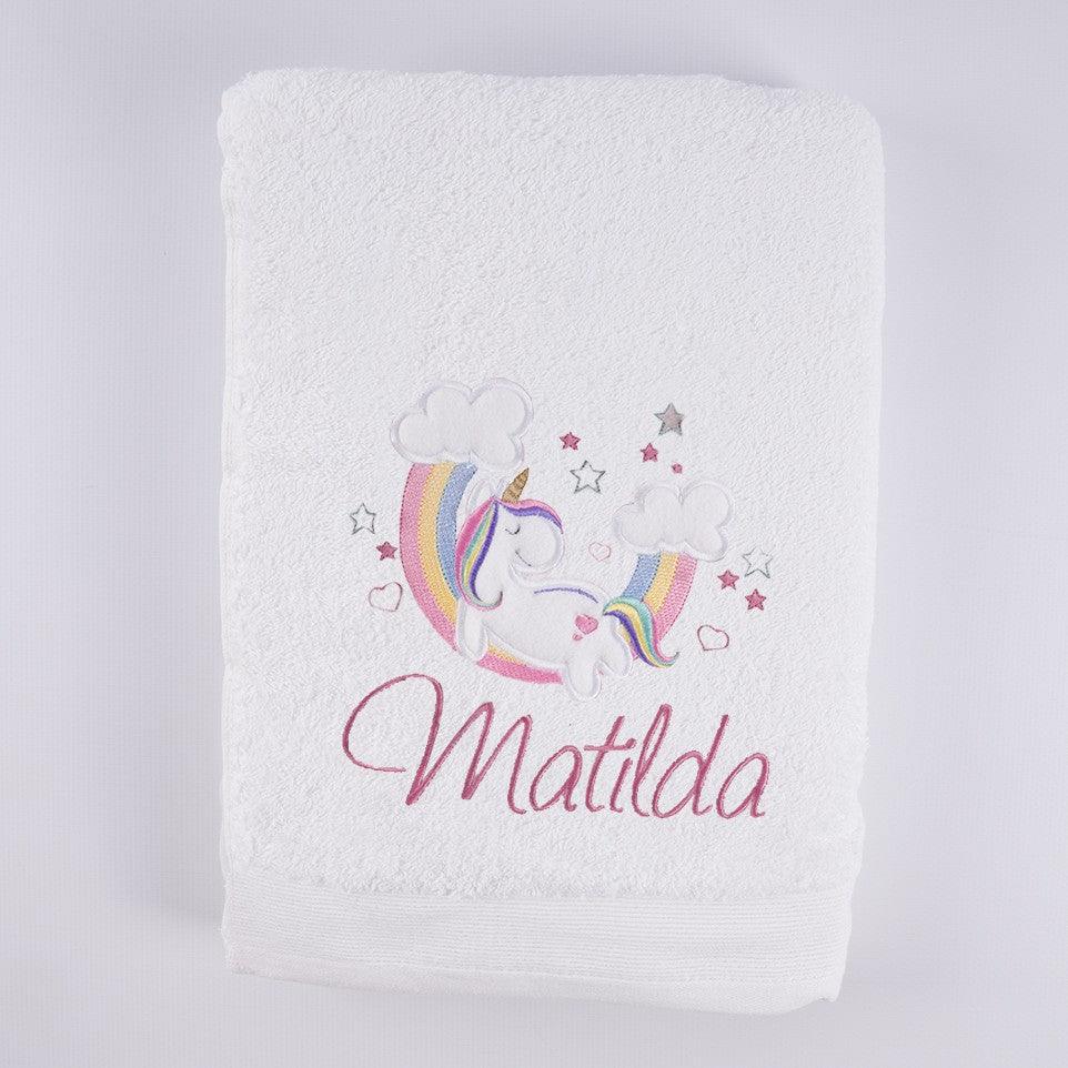 Toallas Personalizadas con Bordado Unicornio en las Nubes Nanetes
