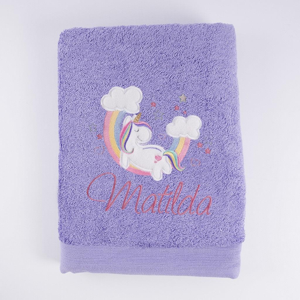 Toallas Personalizadas con Bordado Unicornio en las Nubes Nanetes