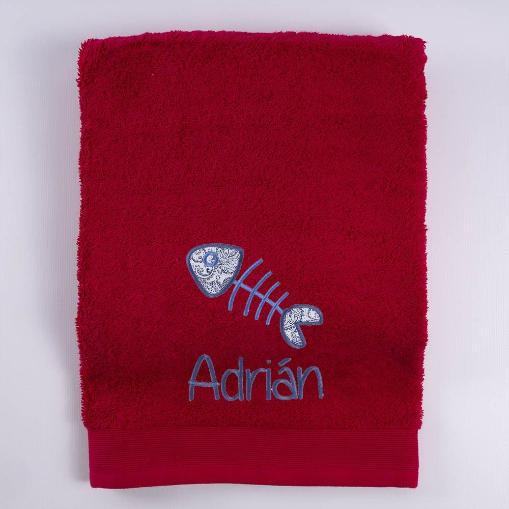 Toallas Personalizadas Niños Bordado Raspa Pescado Nanetes