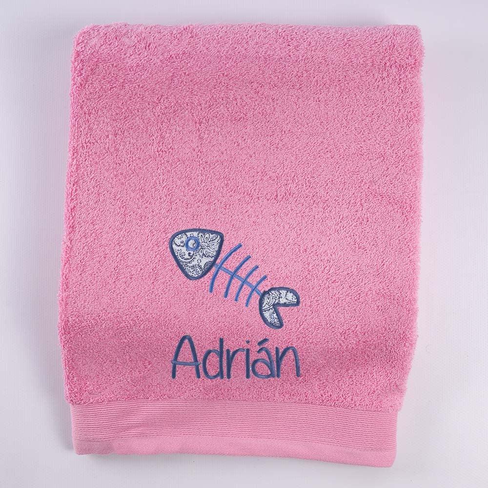Toallas Personalizadas Niños Bordado Raspa Pescado Nanetes