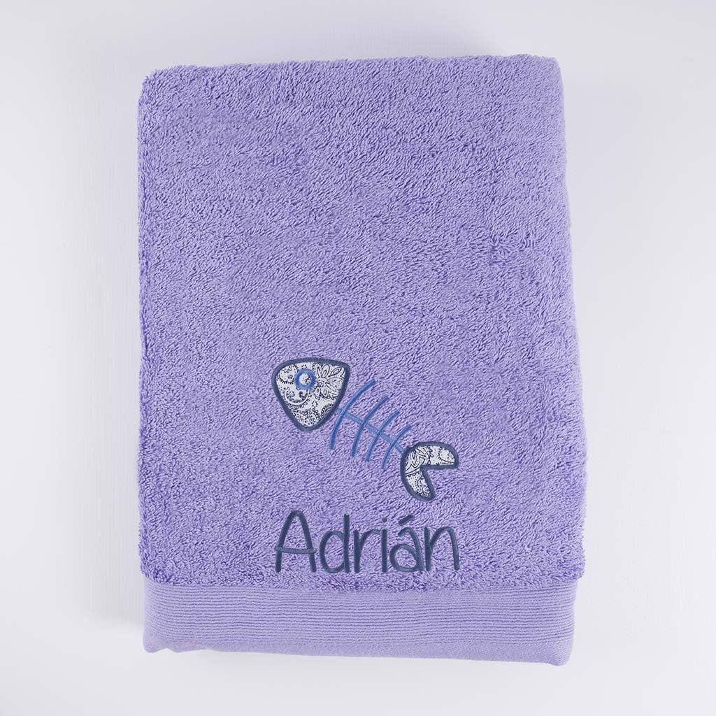 Toallas Personalizadas Niños Bordado Raspa Pescado Nanetes