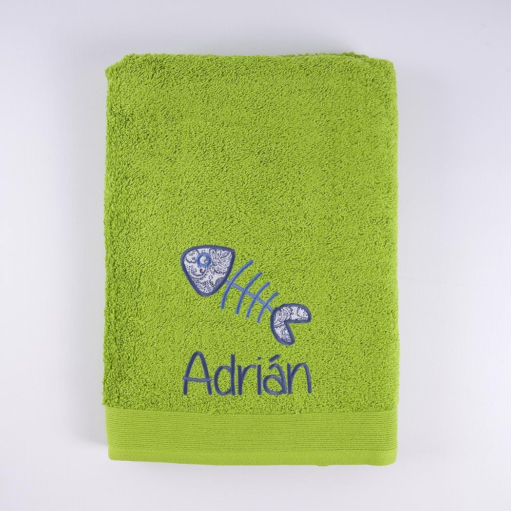 Toallas Personalizadas Niños Bordado Raspa Pescado Nanetes