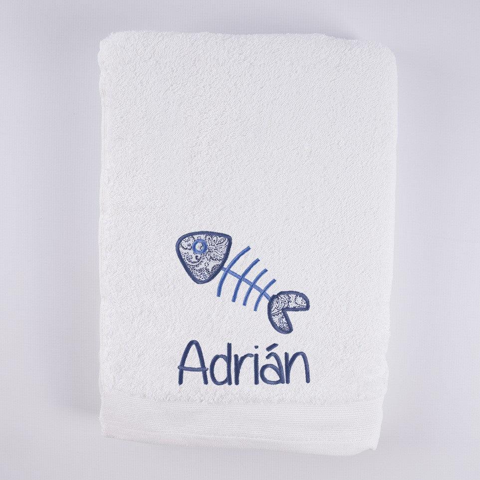 Toallas Personalizadas Niños Bordado Raspa Pescado Nanetes