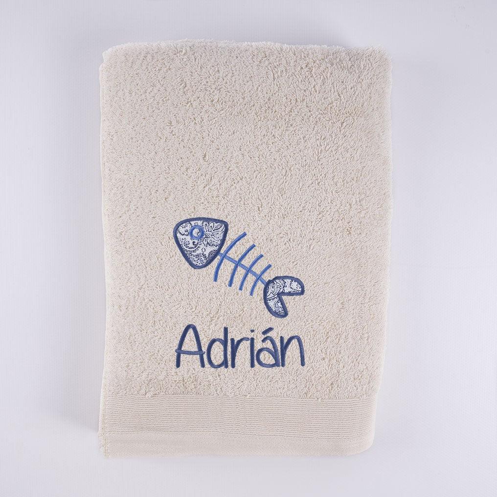 Toallas Personalizadas Niños Bordado Raspa Pescado Nanetes
