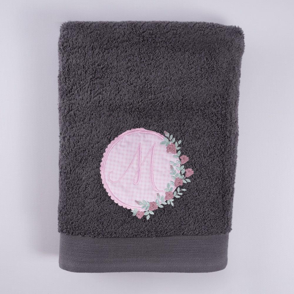 Toallas Personalizadas Inicial Bordada Flores Nanetes