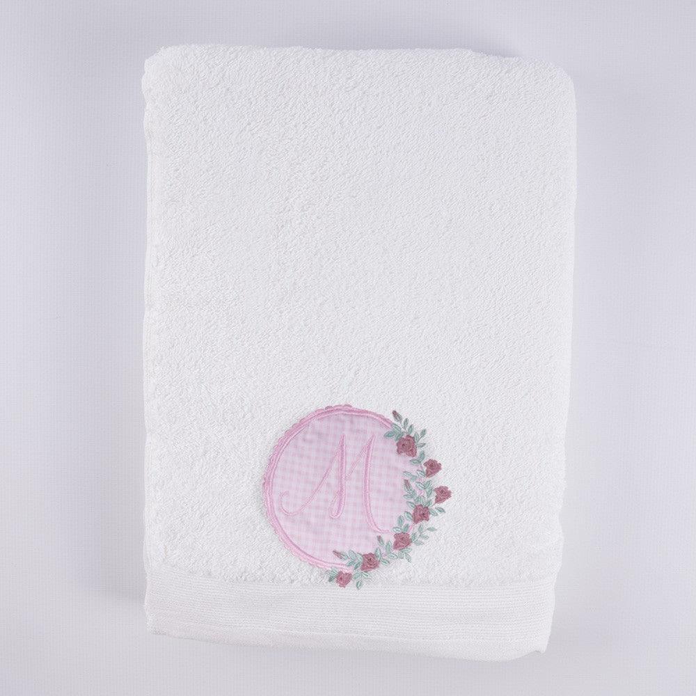 Toallas Personalizadas Inicial Bordada Flores Nanetes