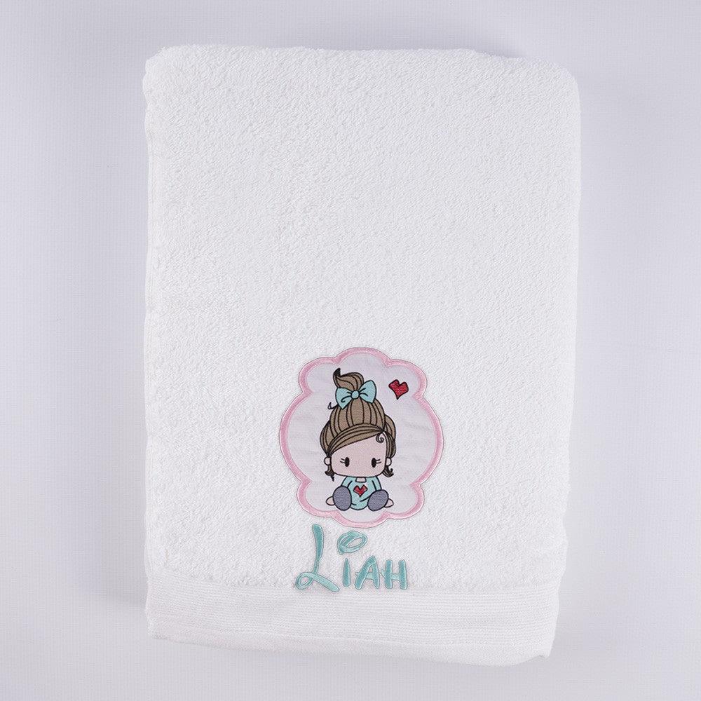 Toallas Personalizadas Niña Bordada Aplique Nanetes