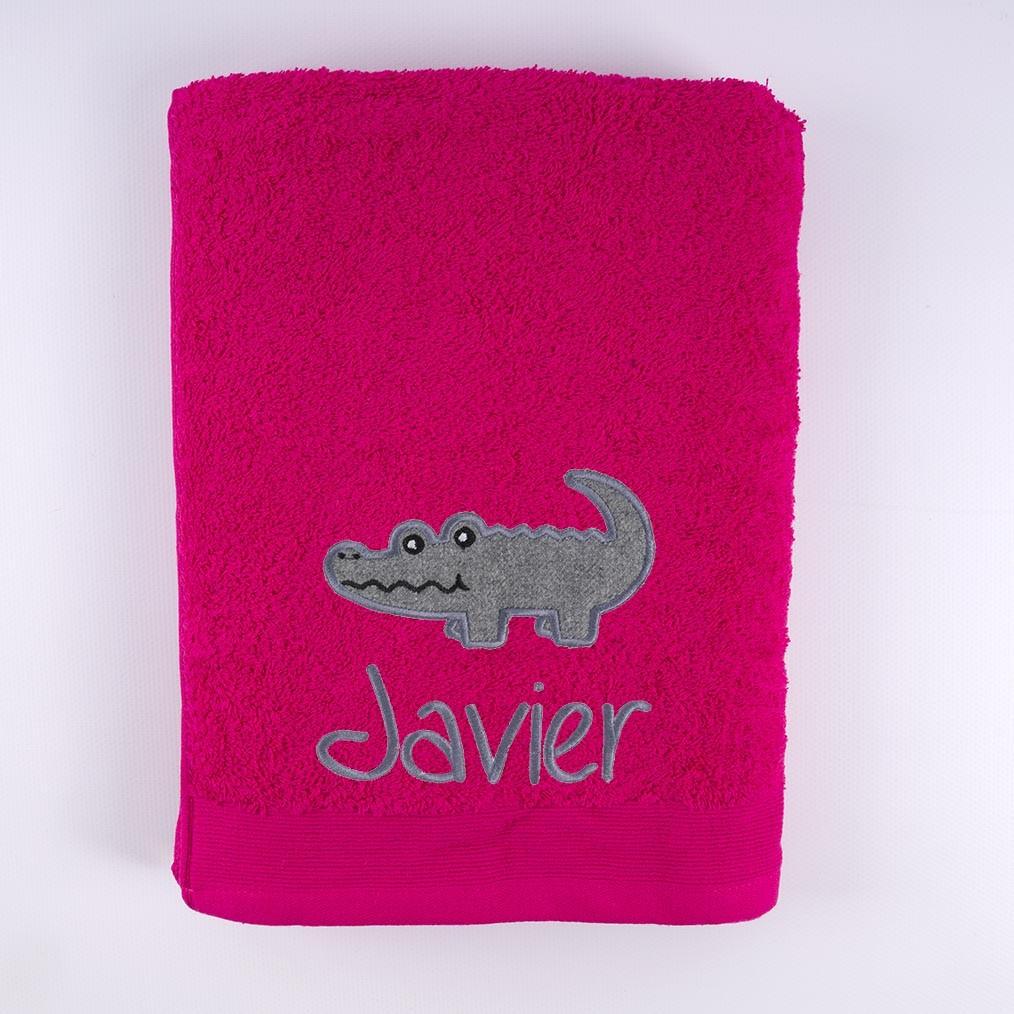 Toallas Personalizadas con Nombre Bordado Cocodrilo Gris Nanetes