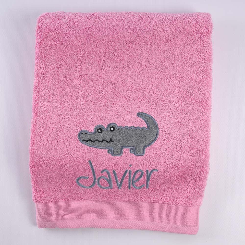 Toallas Personalizadas con Nombre Bordado Cocodrilo Gris Nanetes
