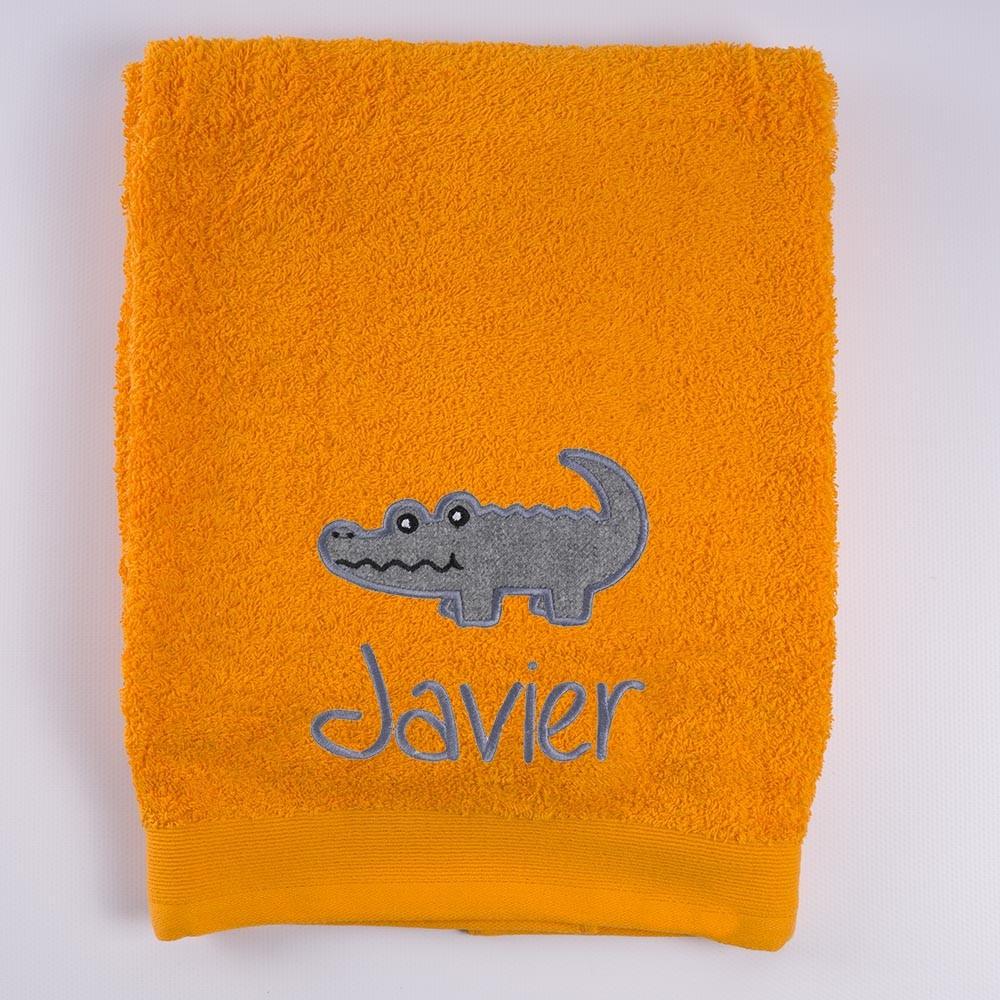 Toallas Personalizadas con Nombre Bordado Cocodrilo Gris Nanetes