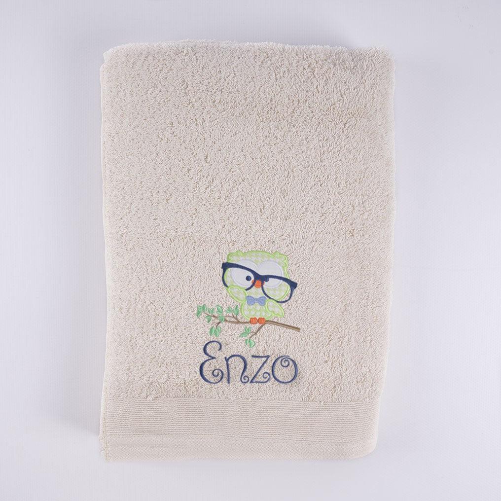 Toalla Personalizada Bordada Buho Nanetes
