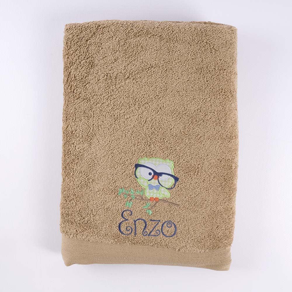 Toalla Personalizada Bordada Buho Nanetes