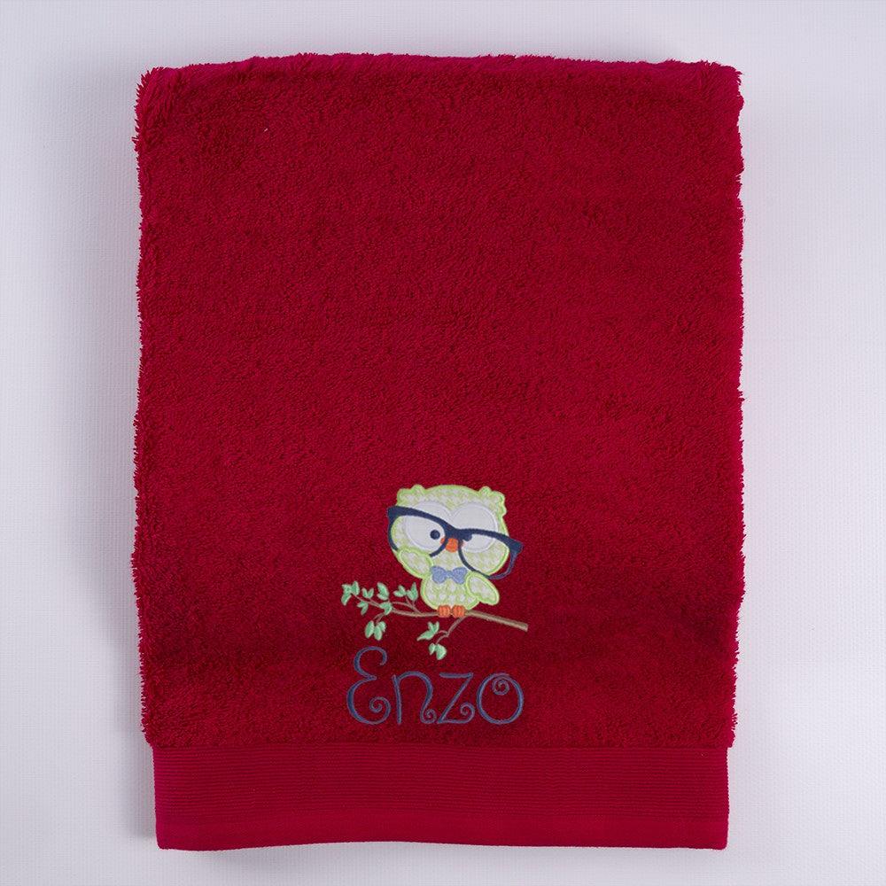Toalla Personalizada Bordada Buho Nanetes