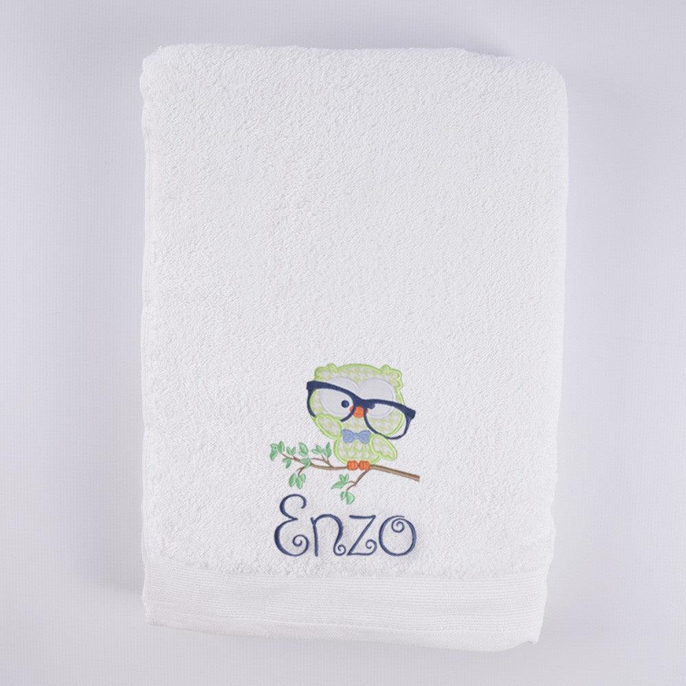 Toalla Personalizada Bordada Buho Nanetes