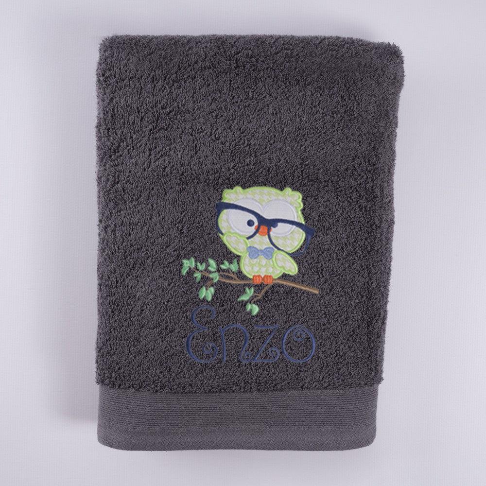 Toalla Personalizada Bordada Buho Nanetes
