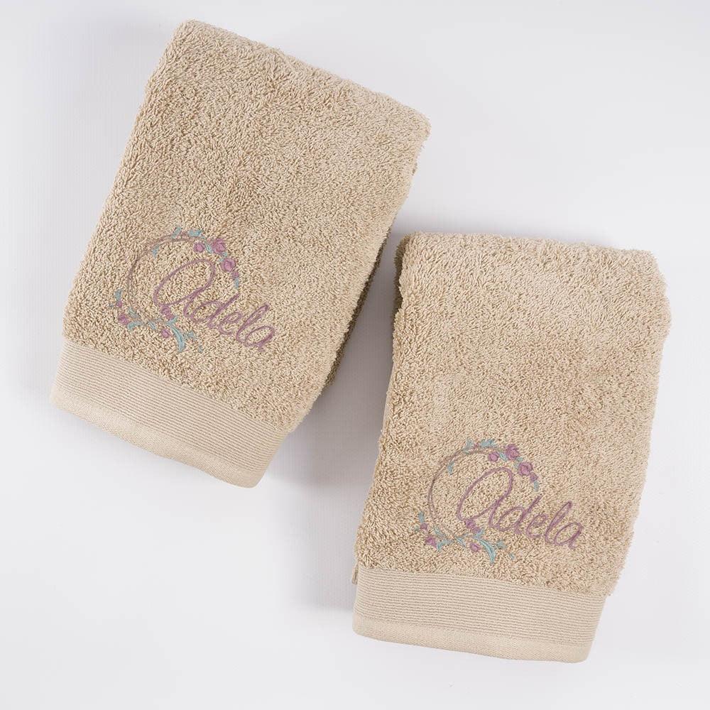 Juego de Toallas Personalizadas Circulo Flores Nanetes - Nanetes #